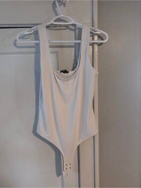 Dynamite Cream Scoop Neck Tank Bodysuit